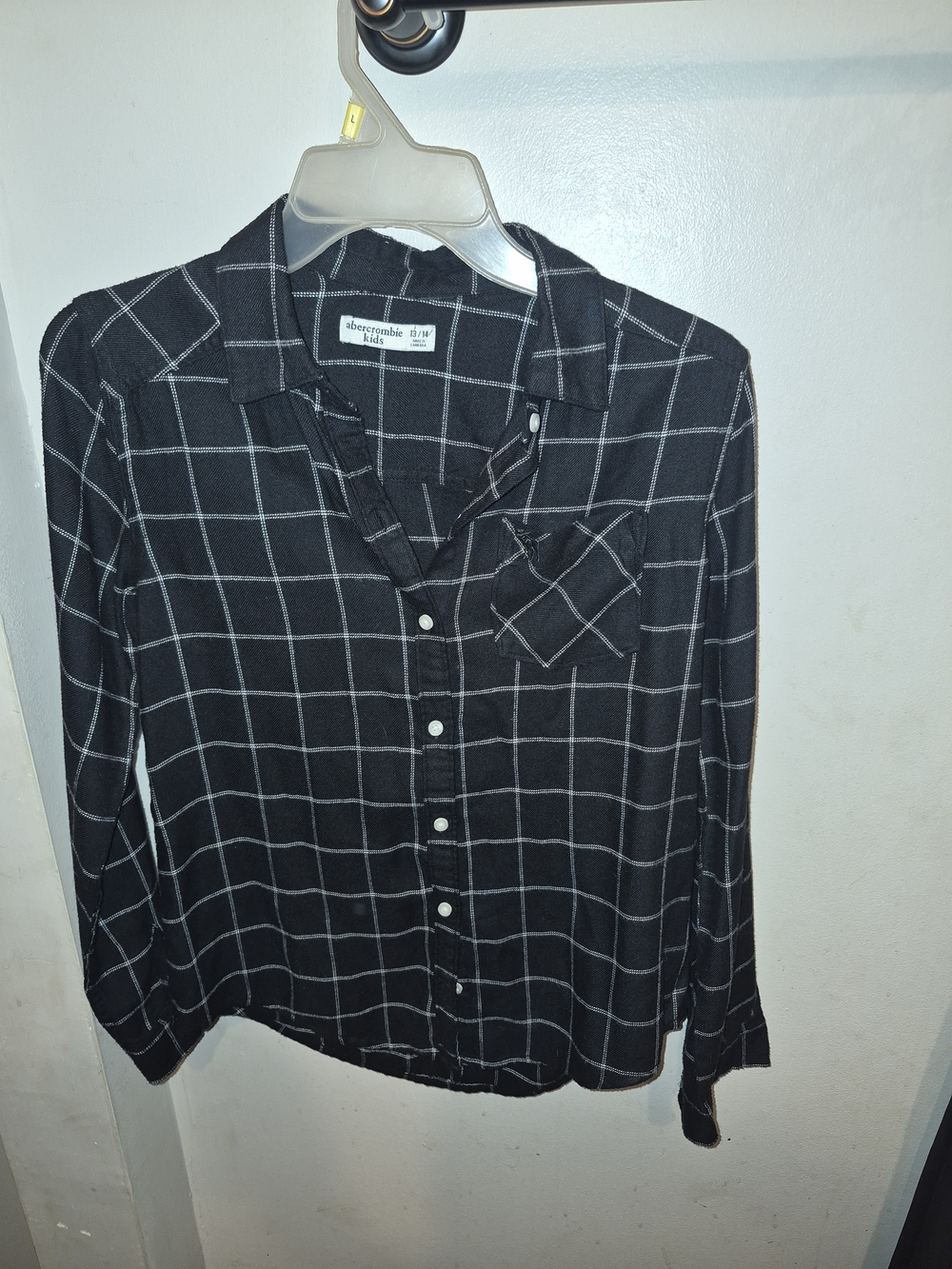 Abercrombie & Fitch Black Windowpane Button-Up Shirt
